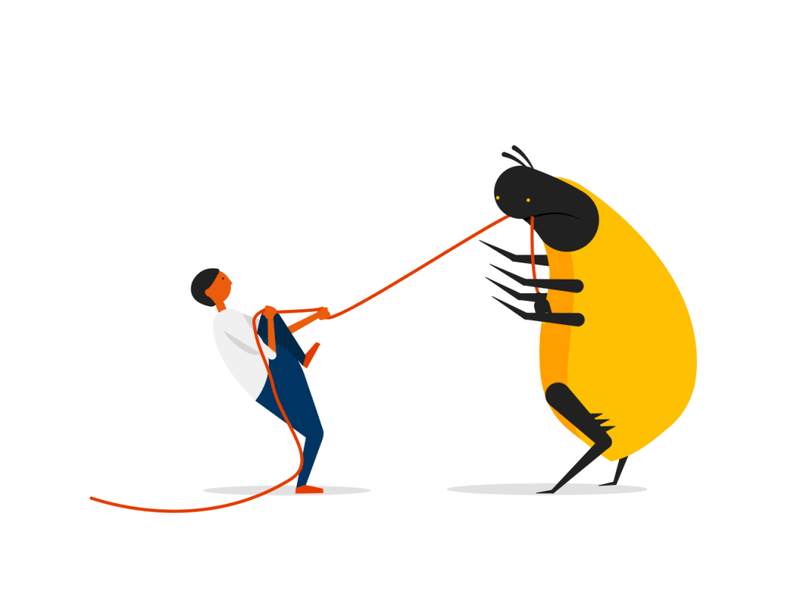Fighting the bug after effects animation bug cable error error page fight illustration powerplug