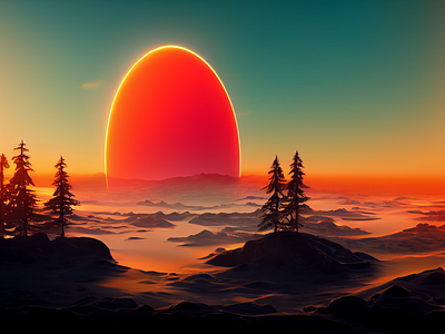 Sunset Illustration graphic design