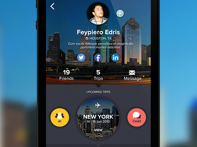 Travel App Mockup ios iphone profile travel ui ux