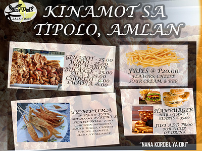 Banner for our Snack and Kinamot Food Cart