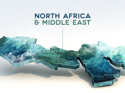 3D MAP AFRICA - MIDDLE EAST 3d map texture type
