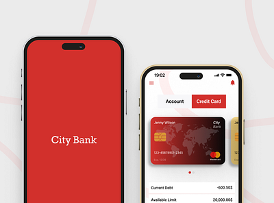 City Bank App app bank branding design graphic design ui ux