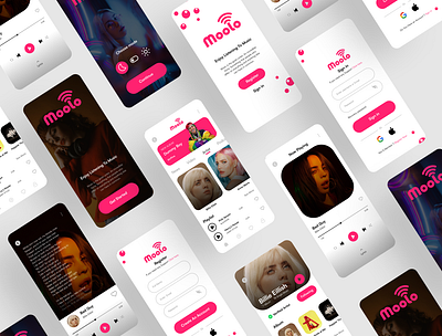 Moolo Music Player app branding design mobile mobile app ui ux