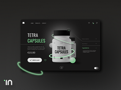 Tetra Capsules - Dark version app creativity design logo ui ux web webdesign website