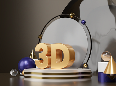 3D Text design - right view 3d design 3d typography ankhara studios blender minimal designs