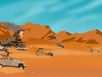 Drive - Mad Max Fury Road cars fury road illustration landscape mad max vector