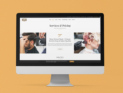 Barbershop Website - Services & Pricing Page advertisement barbershop brand branding design illustration photoshop typography website design