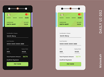 Daily UI #002 Credit Card Checkout credit card creditcardcheckout dailyui design mobileapp mobileappui uidesign
