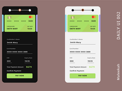 Daily UI #002
Credit Card Checkout