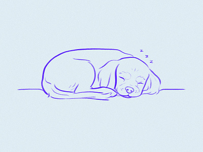 snooze dog drawing illustration puppy sketch