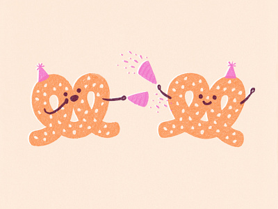 Party Pretzels drawing illustration sketch