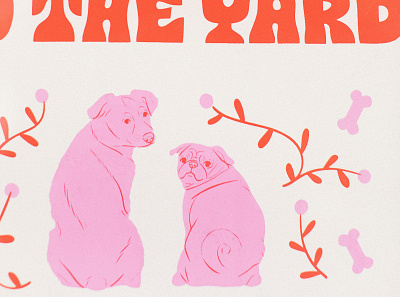 My Milkbones 🐶 design dog drawing illustration pink pug screenprint type typography