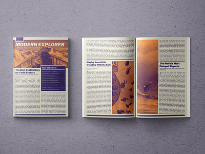 Modern Explorer Newsletter design editorial layout newsletter publication typography