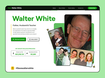 Save Walter White amc better call saul breaking bad button dribbbleshot hero page landing page redesign uidesign uxdesign website
