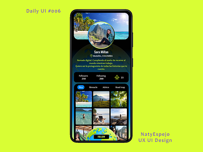 Daily UI ::006:: User profile app dailyui design figma illustration profile ui uidesign user ux uxdesign vector