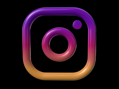 Instagram icon in 3D 3d after effects animation app app icon cinemagraph design logo loop motion graphics motion still