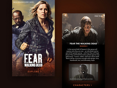 FTWD Mobile landingpage app design editorial ui