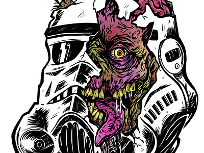Zombie Storm Trooper fantasy art illustration storm trooper zombies