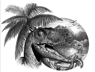 Dinosaur Island digitaldrawing digitalillustration illustration procreate sketch