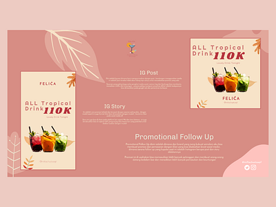 Promotional Design Felica Bar advertisement bar branding design graphic design illustration instagram post layout logo pastel color promo promotion typography ui