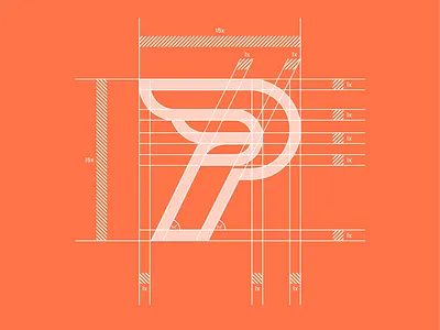 Logogrid - letter P + wing gridsystem letter p lettermark logo logogrid logoinspiration logomark logowing wing winglogo