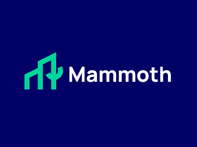 Mammoth Logo abstract branding design graphic design illustration lettermark logo logodesigner logomark mammoth ui