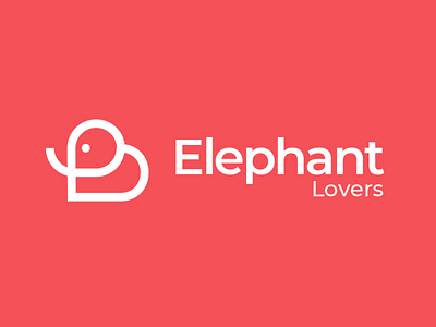 Elephant Lovers Logo animal animal logo branding elephant elephant love graphic design lettermark logo logo designer logodesigner logomark love