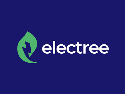 electree logo branding electric graphic design leaf logo lettermark logo logodesigner logomark natural nature thunder