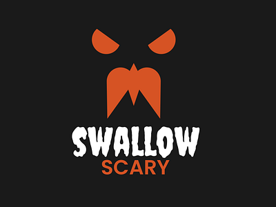 Swallow Scary Logo animal bird branding dual meaning graphic design halloween halloween design logo logodesigner logomark scary smart logo swallow