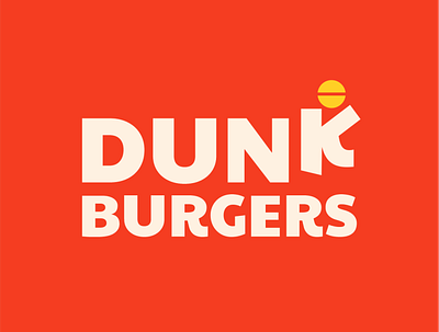 Dunk Burgers basket branding burgers dunk burger flat food graphic design lettermark logo logodesigner logomark slam dunk wordmark