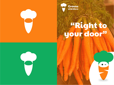 Greens and more visual identity branding carrot logo chef logo food logo graphic design lettermark logodesigner logomark