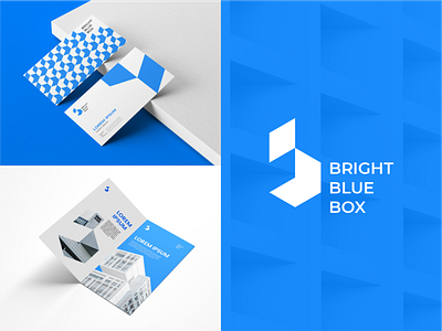 Bright Blue Box Brand Identity Design architecture box branding gestalt graphic design letter b lettermark logo logodesigner logomark negative space wordmark