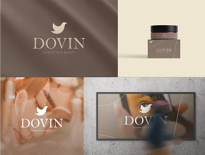 Visual Identity - Dovin Cosmetics & Beauty beauty brand bird branding branding identity cosmetic design dove graphic design lettermark logo logodesigner logomark visual identity