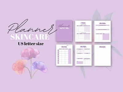 Skincare Planner adobe illustrator care design digital design graphic design health illustration journals notebook planners print print design printables routines skin skincare workbook