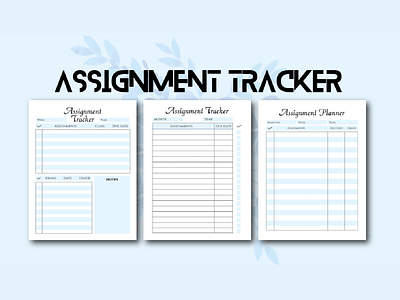 Assignment Tracker adobe illustrator assignment design digital art digital design graphic design journals notebook planners print print design printable tacker printables tracker trackers