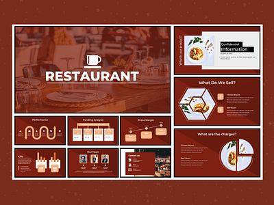 Restaurant Slides adobe illustrator design digital design graphic design illustration infographics pitch deck powerpoint presentation slides print design slides