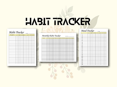 Habit Tracker adobe illustrator design digital design digital print graphic design habit tracker journals notebook planners print print design print designs printables trackers