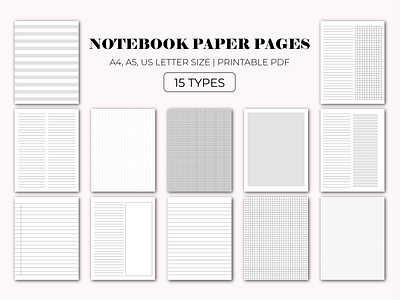 Notebook Paper Pages