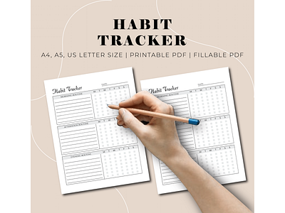 Habit Tracker adobe illustrator design digital art digital design graphic design habit journals notebook planners print print design printables tracker