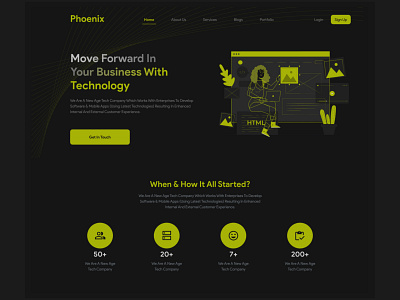 Landing page concept of a Tech Company