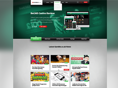 Gamble.co.uk Re-design betting casino css3 design gambling html5 landing page web website