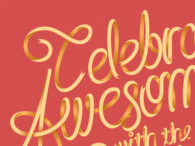 Celebrate Awesomeness ribbon typography vector