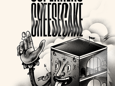 Superhero Cheesecake design illustration typography