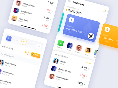 Crypto Wallet Mobile App bitcoin blockchain crypto wallet cryptocurrency dashboard ethereum mobile app mobile app design uidesign uxdesign wallet app