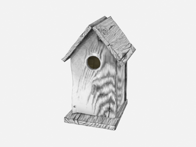 Birdhouse 3D model 3d birdhouse model roost sketch