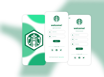 Basic Login Page For STARBUCKS Application app branding design graphic design mobile ui