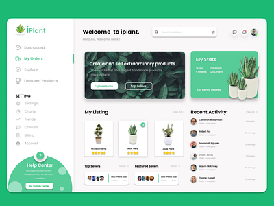 Plant Shop UI& UX branding design landing page plant ui ux web