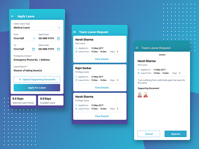 HR Management Android Application android app design app design apply for leave hr management hr software leave management leave status task management ui design ui ux