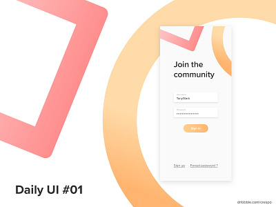 Daily UI #01 01 daily dailyui in login sign ui