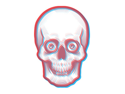 3D Skull blue illustration red skull vector